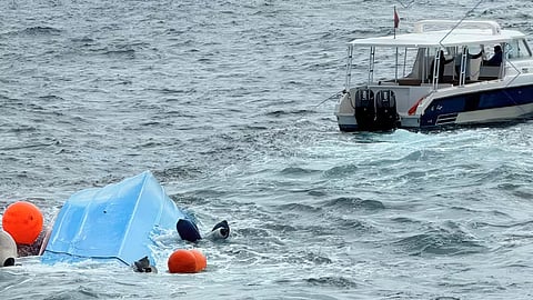 The capsized tour boat in the Gulf of Oman, January 27, 2026