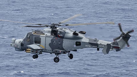 A Royal Navy Wildcat helicopter