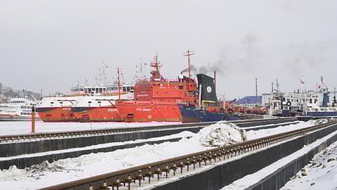 Vessels at the Port of Korsakov on Russia's Sakhalin Island
