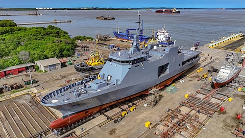 Launch of the future Colombian Navy offshore patrol vessel ARC 24 de Julio, July 25, 2025