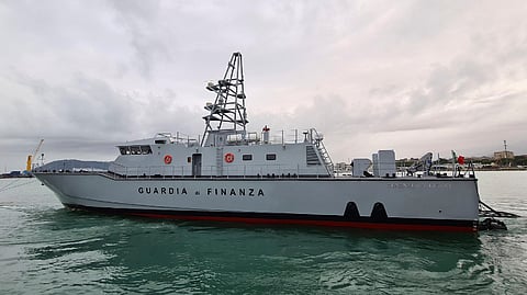 The Guardia di Finanza patrol vessel Tenente Petrucci