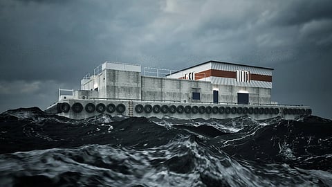 Visualisation of the concrete barge AKVA DH