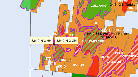 Map of well in Granat prospect, North Sea