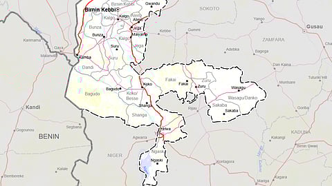 Map of Kebbi State, Nigeria