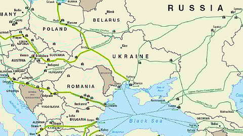 Map of Druzhba pipeline network