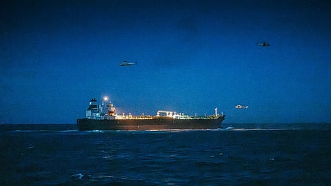 Belgian and French forces board the Russian "shadow fleet" tanker Ethera