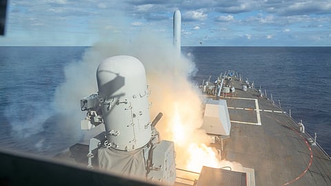Missile launched from US warship during Operation Epic Fury campaign against Iran