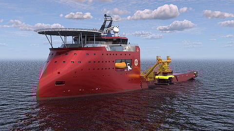 Concept render of Jan de Nul's new trenching support vessel