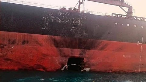 Aftermath of Iranian USV hitting the tanker Sonangol Namibe