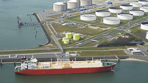 LNG carrier at Gate terminal, Rotterdam, the Netherlands