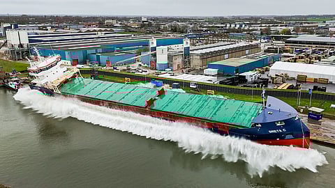Launch of Carisbrooke Shipping's new multi-purpose vessel Greta C, March 13, 2026