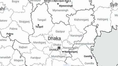 Map of Dhaka District in Bangladesh