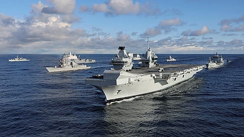 HMS Prince of Wales leading the UK Carrier Strike Group and multinational naval forces