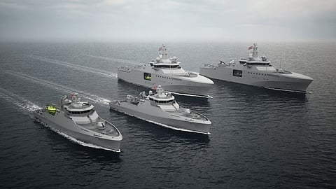 Concept rendering of standarised vessels for Norwegian Navy