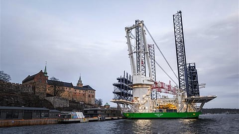 DEME's turbine installation vessel Norse Wind at the Port of Oslo for her christening, March 25, 2026