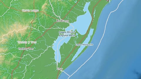 Map of Mirim Lagoon, Brazil
