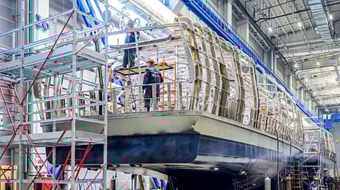 Construction of Moscow Deptrans' new electric ferries