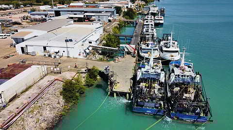 Vessels at A Raptis and Sons' facilities in Karumba, Queensland