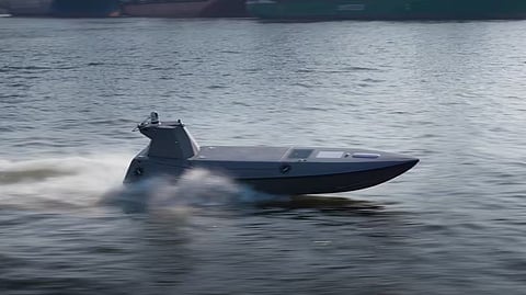 Artist's impression of a Rheinmetall-Kraken USV