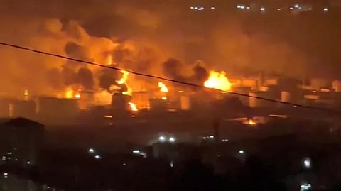 Fire at Russia's Tuapse oil refinery following a Ukrainian drone attack