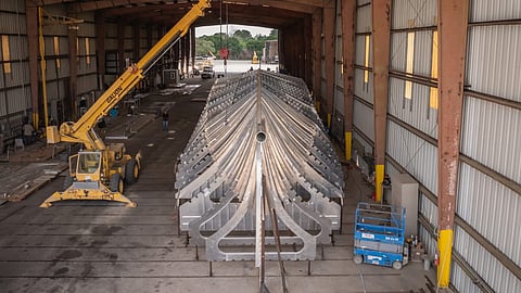 The initial USV under construction at Breaux Brothers Enterprises' Louisiana facilities