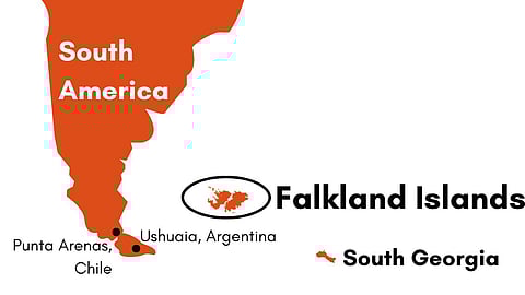 Map showing Falkland Islands' location