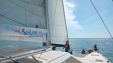 Onboard SailLink's sailboat