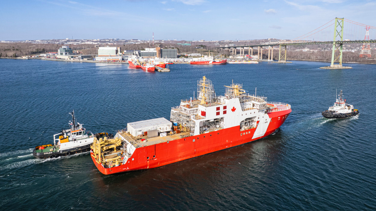 CCGS Donjek Glacier, the Canadian Coast Guard's first Arctic and offshore patrol ship, following her launch on April 28, 2026