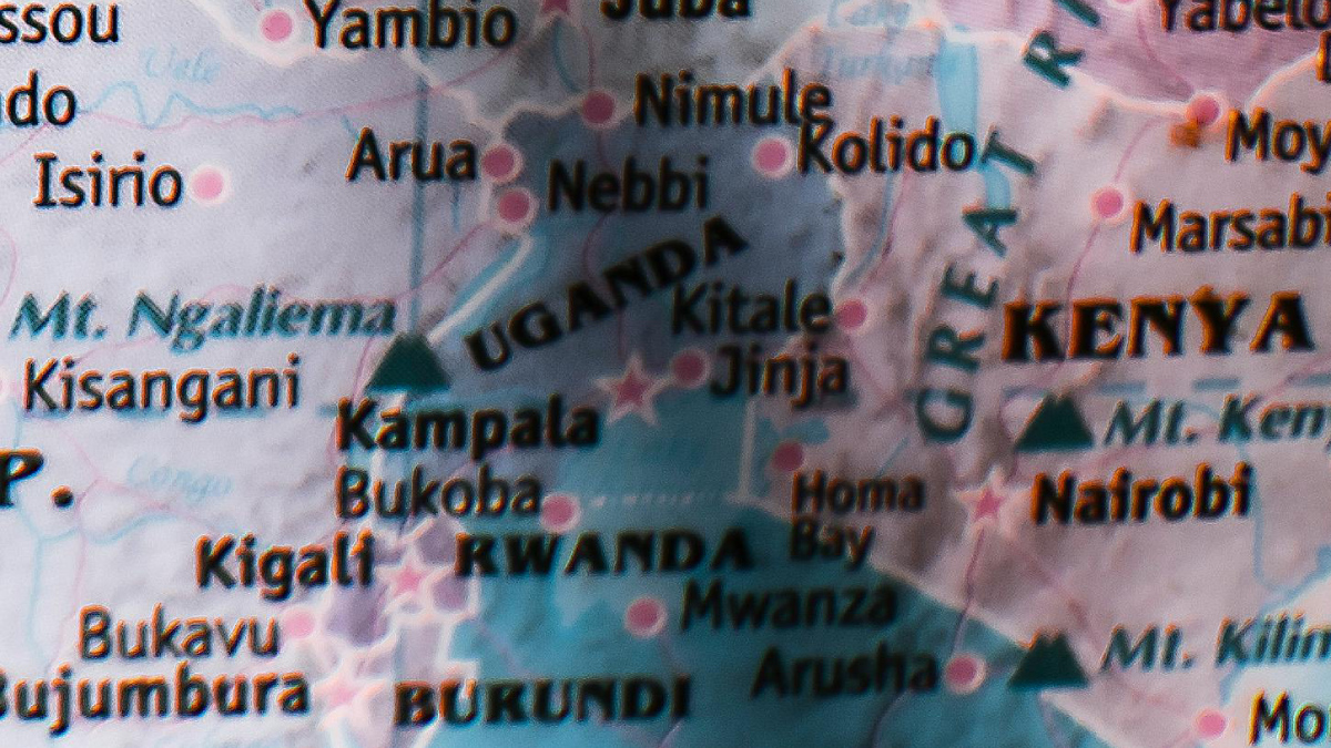 Map of Africa showing Uganda Pexels