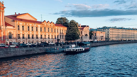 A river ferry in Saint Petersburg Russia Unsplash
