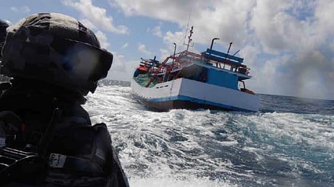 Interdiction of one of two foreign vessels used for illegal fishing off Australia's Northern Territory, May 1, 2026