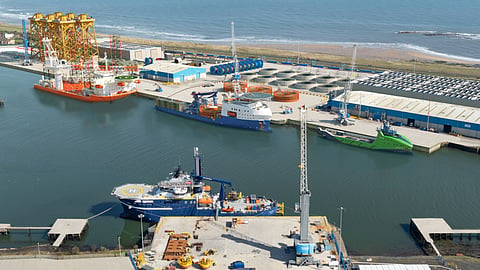 Artist's impression of the completed Battleship Wharf expansion at the Port of Blyth