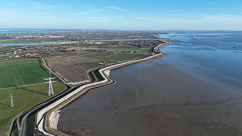The reinforced dyke at Hansweert