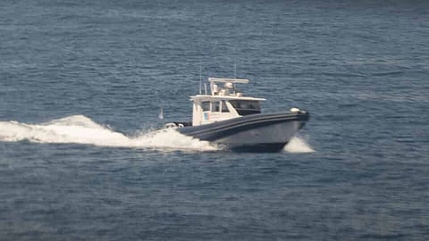 The Libyan Coast Guard patrol boat involved in the supposed encounter with Sea-Watch 5, May 11, 2026