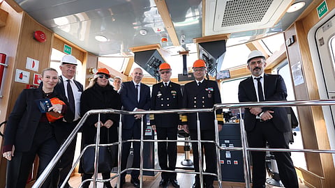 Romanian Navy and Med Marine representatives at the steel-cutting ceremony at Med Marine's Eregli Shipyard