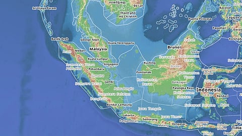 Map showing Indonesia and its offshore areas