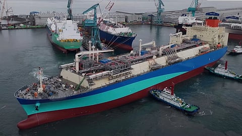 Gaz-System's new FSRU following its launch at HD Hyundai Heavy Industries' facilities in South Korea