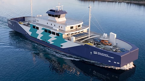 Rendering of Estonian State Fleet's future hybrid ferry
