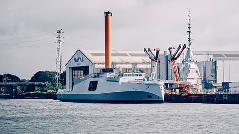 Amiral Louzeau, the French Navy's second FDI frigate, following her launch
