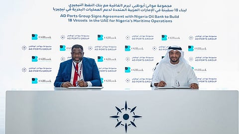 Signing of agreement between Safeen Drydocks parent AD Ports Group and Nigeria Oil Bank