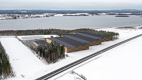 Rendering of the buildings that will comprise the char breeding facility in Sunderbyn