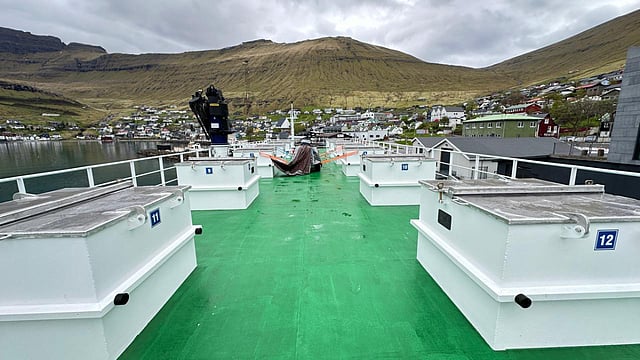 Deck showing silo hatch covers Torvgjógv