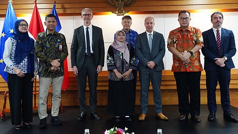 Representatives of BRIN and Piriou following the signing of the research vessel construction contracts, June 11, 2026