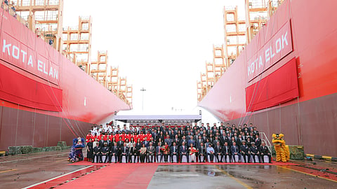 Kota Elok and Kota Elan naming ceremony at Hudong-Zhonghua Shipbuilding's facilities in Shanghai, June 23, 2026