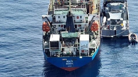 The general cargo ship Wealth following its seizure near the Solomon Islands