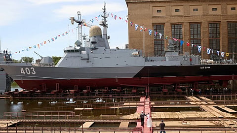 The Russian Navy Project 22800 stealth corvette Shtorm
