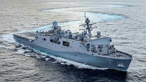 The US Navy San Antonio-class amphibious transport dock USS Fort Lauderdale