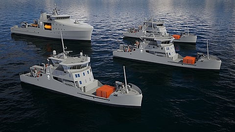 Artist's impression of the Royal Danish Navy's new minelaying and environmental protection vessels