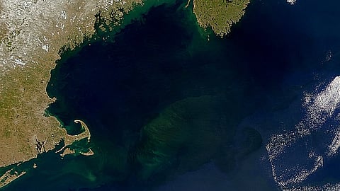 Satellite view of Georges Bank in New England