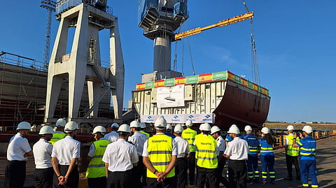 Laying of the keel of the eighth and final Avante 2200 corvette slated for the Royal Saudi Naval Force